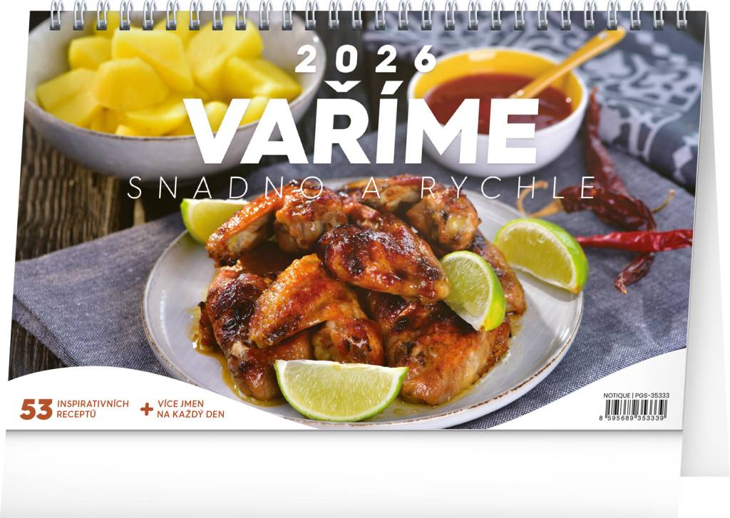 NOTIQUE Stolní kalendář Rychlé recepty CZ 2026, 23,1 x 14,5 cm