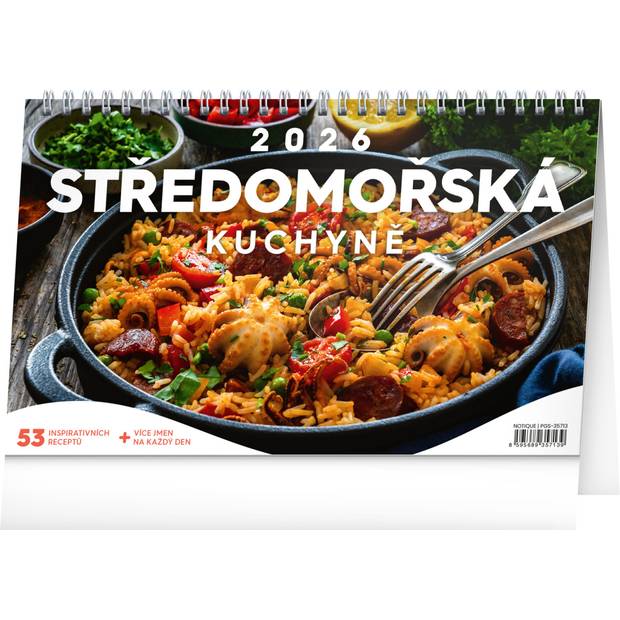 NOTIQUE Stolní kalendář Středomořská kuchyně CZ 2026, 23,1 x 14,5 cm NOTIQUE Stolní kalendář Středomořská kuchyně CZ 2026, 23,1 x 14,5 cm