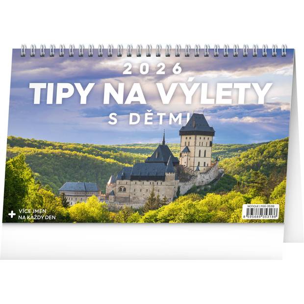 NOTIQUE Stolní kalendář Tipy na výlety s dětmi CZ 2026, 23,1 x 14,5 cm NOTIQUE Stolní kalendář Tipy na výlety s dětmi CZ 2026, 23,1 x 14,5 cm