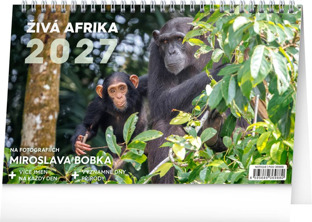 NOTIQUE Stolní kalendář Živá Afrika 2027, 23,1 x 14,5 cm