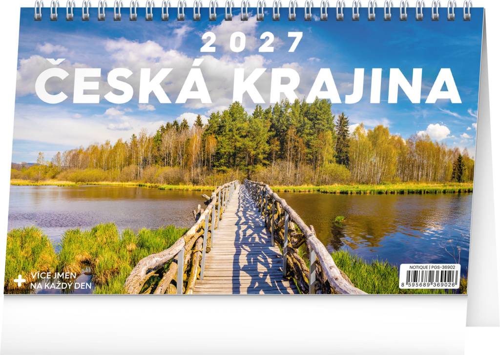NOTIQUE Stolový kalendár Česká krajina CZ 2027, 23,1 x 14,5 cm