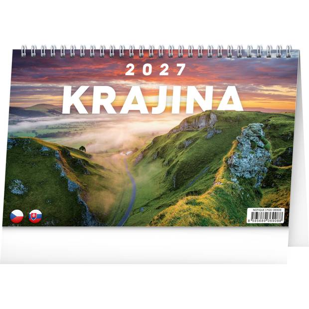 NOTIQUE Stolový kalendár Krajina CZ/SK 2027, 23,1 x 14,5 cm NOTIQUE Stolový kalendár Krajina CZ/SK 2027, 23,1 x 14,5 cm