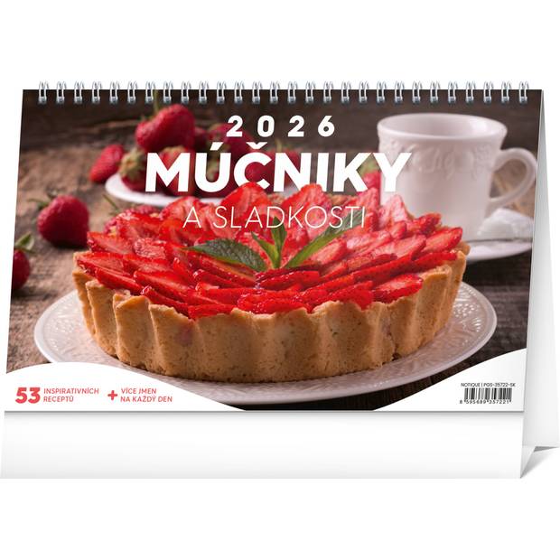 NOTIQUE Stolový kalendár Múčniky a sladkosti 2026, 23,1 x 14,5 cm NOTIQUE Stolový kalendár Múčniky a sladkosti 2026, 23,1 x 14,5 cm
