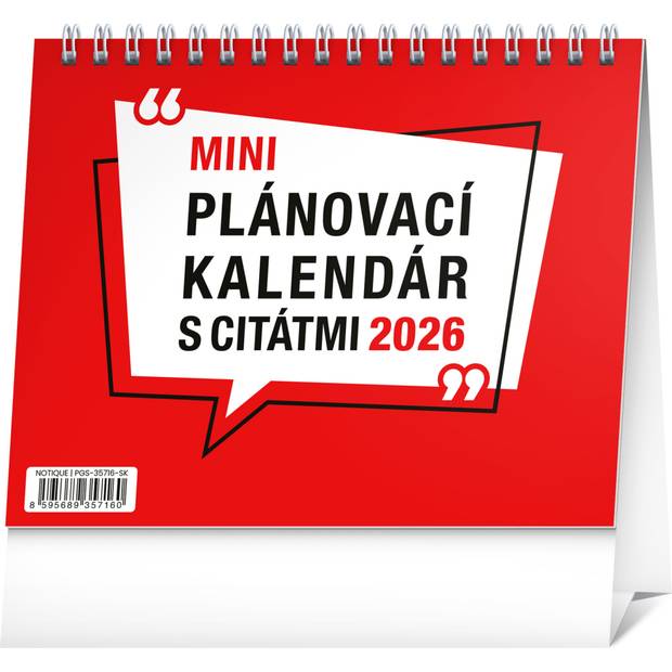 NOTIQUE Stolový kalendár Plánovací s citátmi 2026, 16,5 x 13 cm NOTIQUE Stolový kalendár Plánovací s citátmi 2026, 16,5 x 13 cm