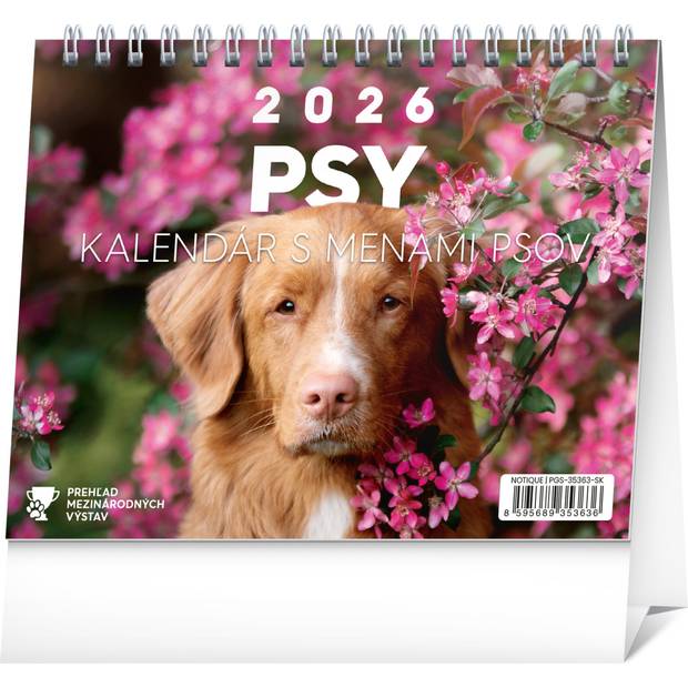NOTIQUE Stolový kalendár Psy – s menami psov 2026, 16,5 x 13 cm NOTIQUE Stolový kalendár Psy – s menami psov 2026, 16,5 x 13 cm
