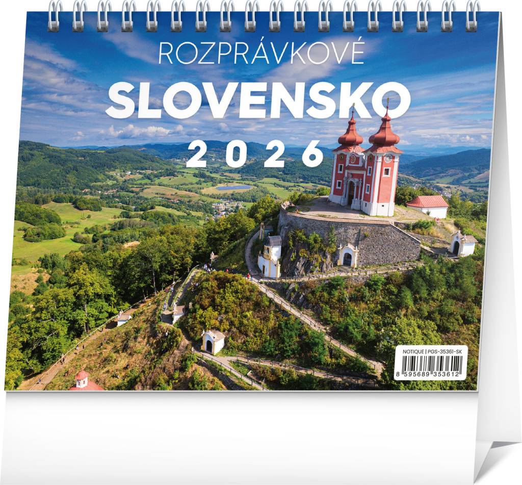 NOTIQUE Stolový kalendár Rozprávkové Slovensko 2026, 16,5 x 13 cm