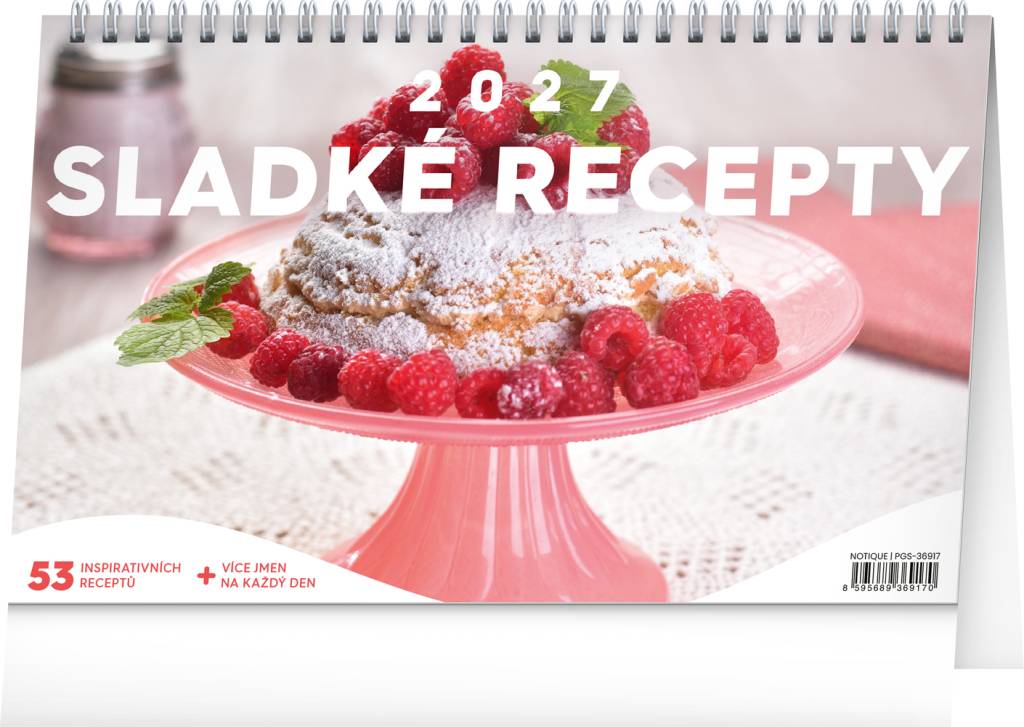 NOTIQUE Stolový kalendár Sladké recepty CZ 2027, 23,1 x 14,5 cm