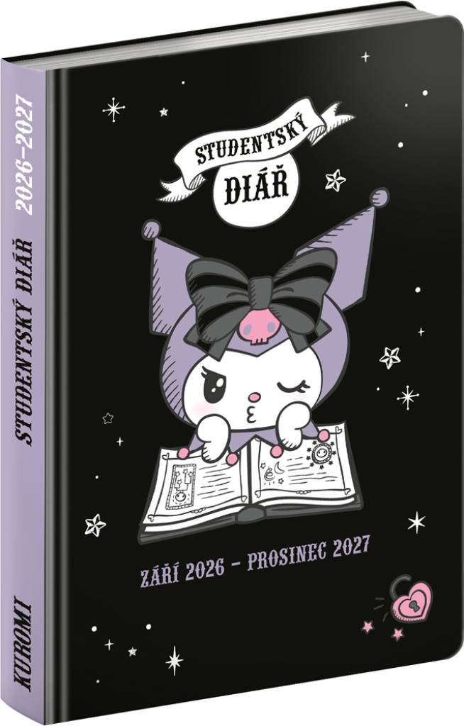 NOTIQUE Studentský diář Kuromi (září 2026 – prosinec 2027), 9,8 x 14,5 cm