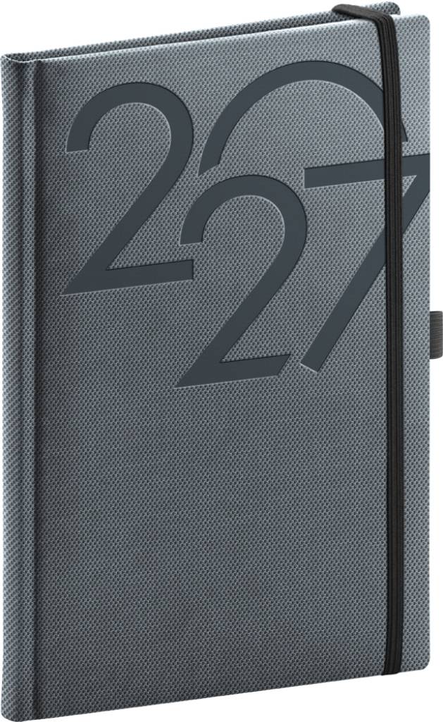 NOTIQUE Týždenný diár Ajax 2027, čierny, 15 x 21 cm