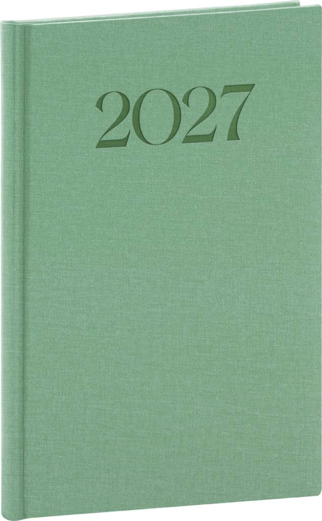 NOTIQUE Týždenný diár Biella 2027, zelený, 15 x 21 cm