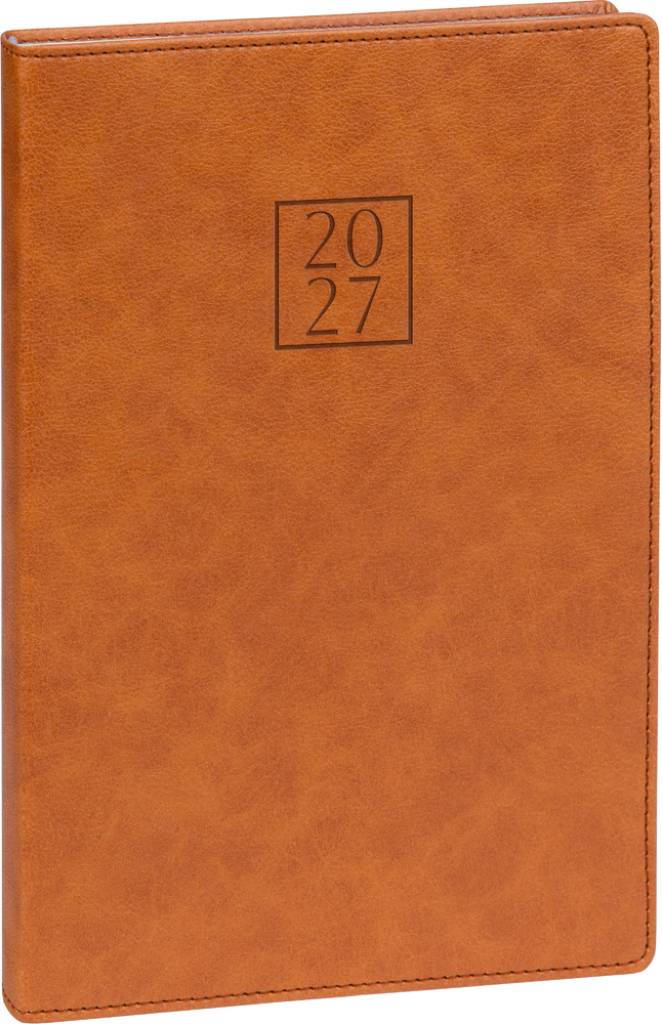 NOTIQUE Týždenný diár Prestigio 2027, hnedý, 15 x 21 cm