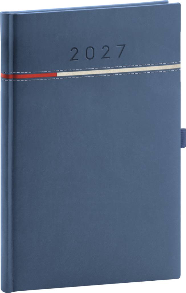NOTIQUE Týždenný diár Tomy 2027, modro-červený, 15 x 21 cm