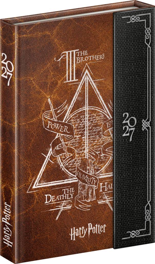 NOTIQUE Týždenný magnetický diár Harry Potter –  Dary smrti 2027, 11 x 16 cm