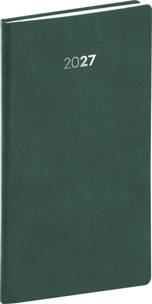 NOTIQUE Vreckový diár Balakon 2027, zelený, 9 x 15,5 cm