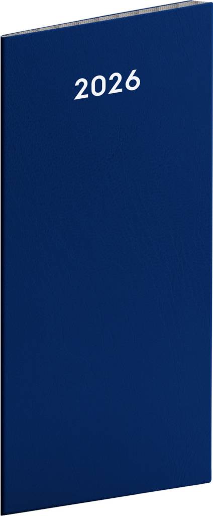 NOTIQUE Vreckový diár Modrý 2026, plánovací mesačný, 8 x 18 cm