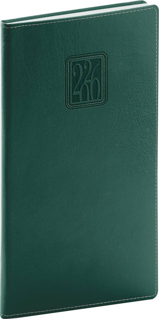 NOTIQUE Vreckový diár Panama 2026, zelený, 9 x 15,5 cm