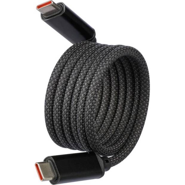 Nylonový nabíjací kábel Janet, čierna Nylonový nabíjací kábel Janet, čierna