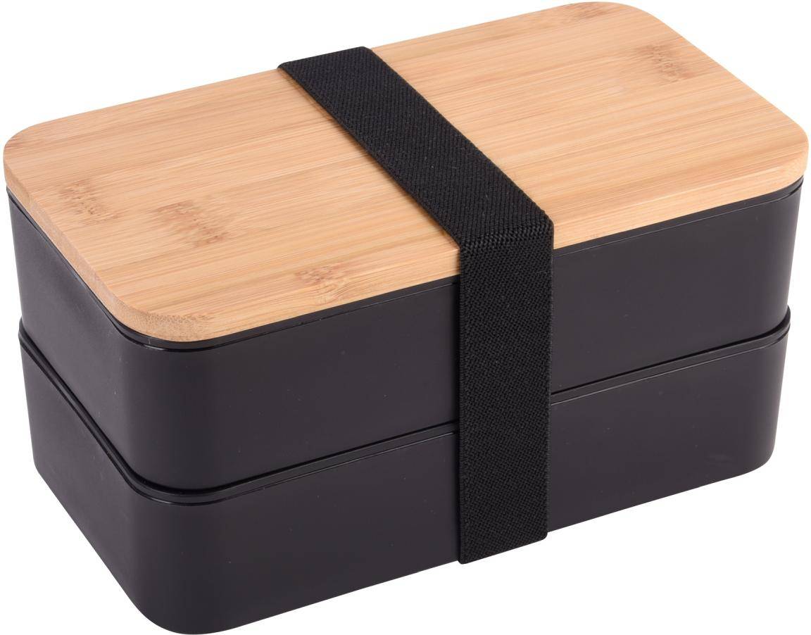 Obedár "Double level" , bambus, čierna