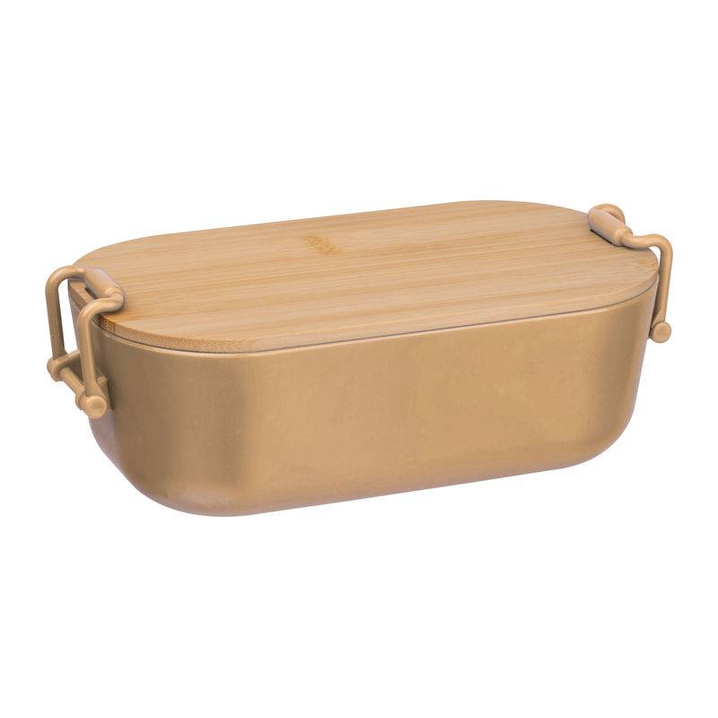 Obedár s bambusovým viečkom, 750 ml, hnedá Beige