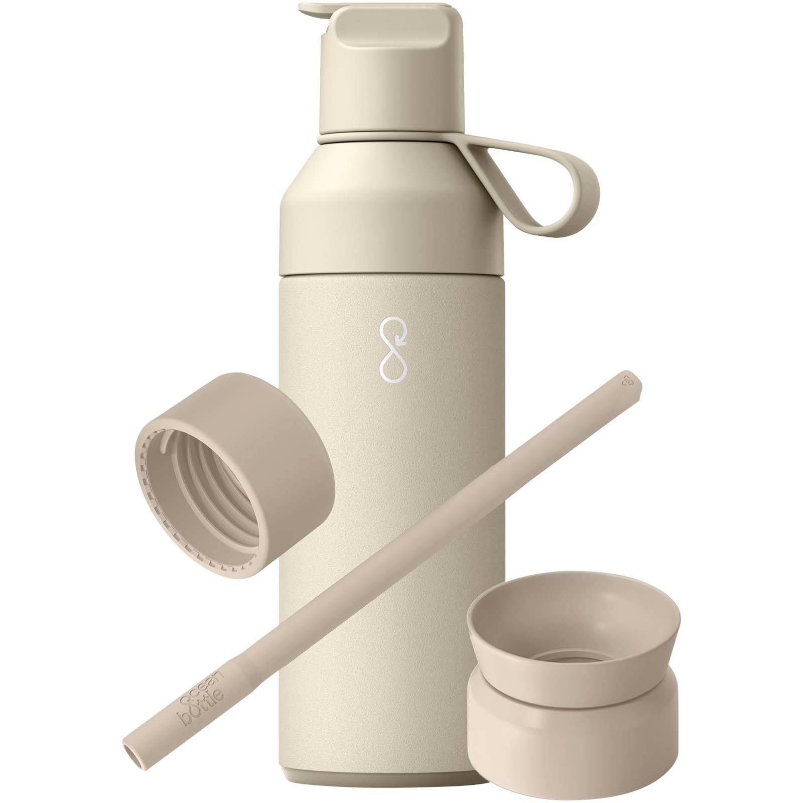 Ocean Bottle 500 ml darčeková sada 3 v 1, hnedá Sandstone