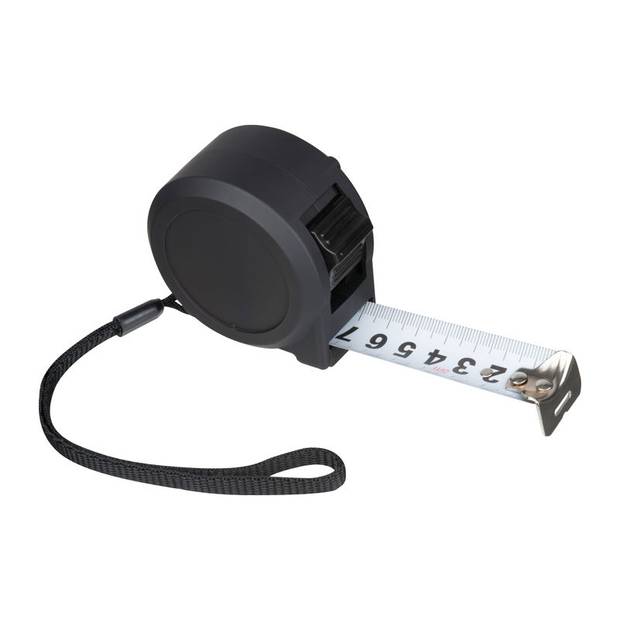 Oceľový zvinovací meter s plastovým puzdrom, 5 m, čierna Oceľový zvinovací meter s plastovým puzdrom, 5 m, čierna