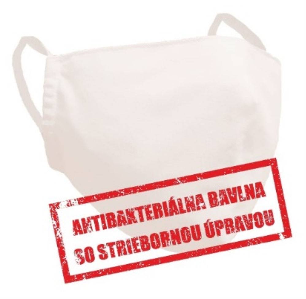 Ochranné rúško z antibakteriálnej bavlny, dámske-M, biela
