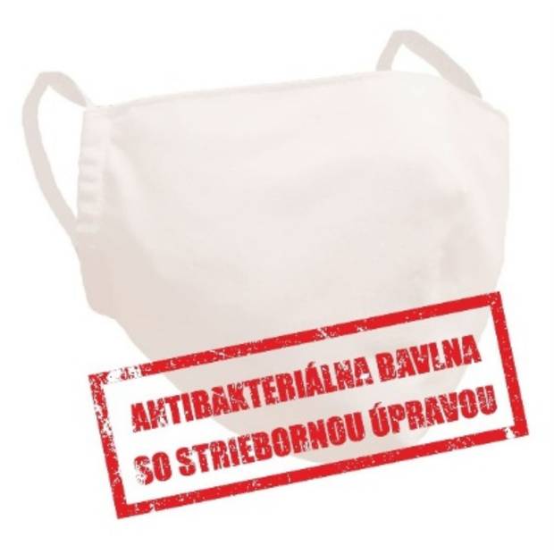 Ochranné rúško z antibakteriálnej bavlny, dámske-M, biela Ochranné rúško z antibakteriálnej bavlny, dámske-M, biela