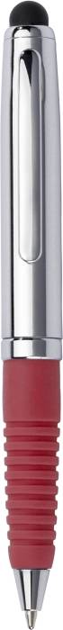 OLGA kovové kuličkové pero se stylusem modrá náplň, červená