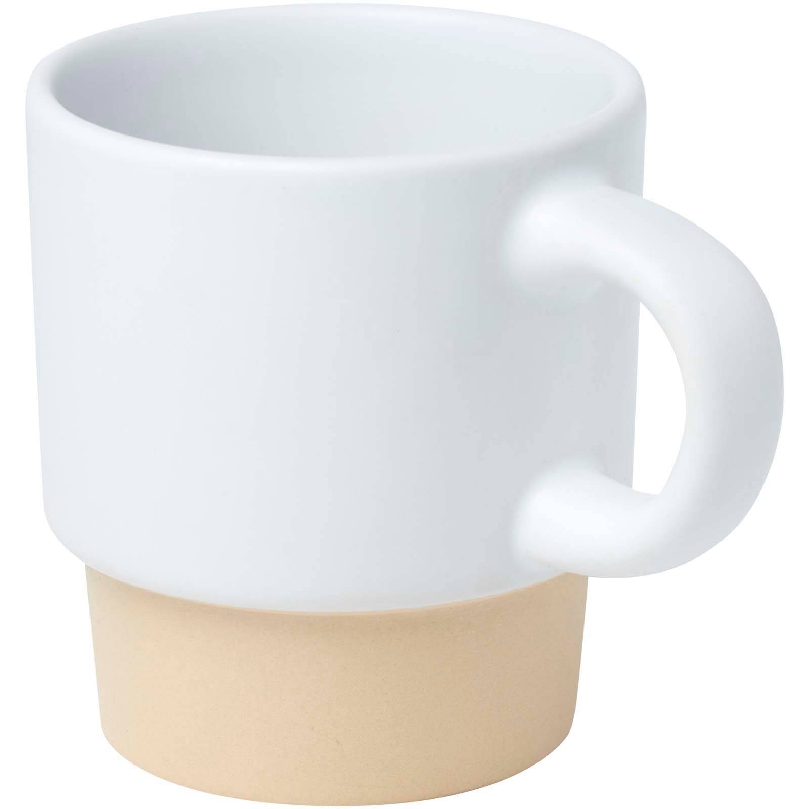 Olympia 130ml stohovateľná šálka na espresso s keramickým dnom, biela