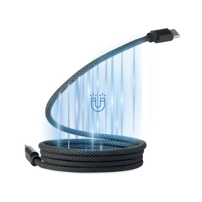 Opletený magnetický kábel, čierna