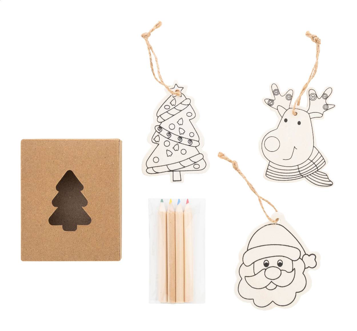 Oppland vianočné ozdoby na vyfarbenie na stromček, hnedá Natural