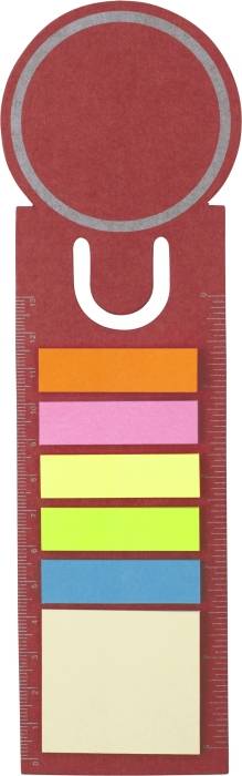 OVALNOTE záložka do knihy so samolepiacími papierikmi, červená