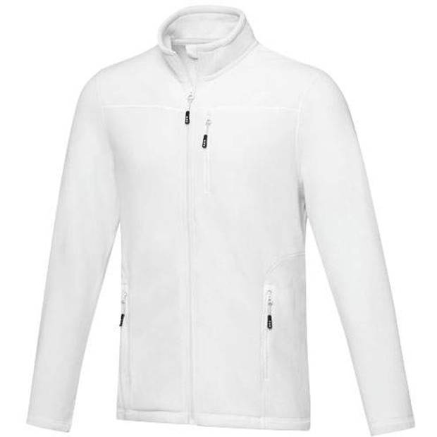 Pánská recyklovaná celorozepínací fleecová bunda GRS Amber, bílá, XS Pánská recyklovaná celorozepínací fleecová bunda GRS Amber, bílá, XS