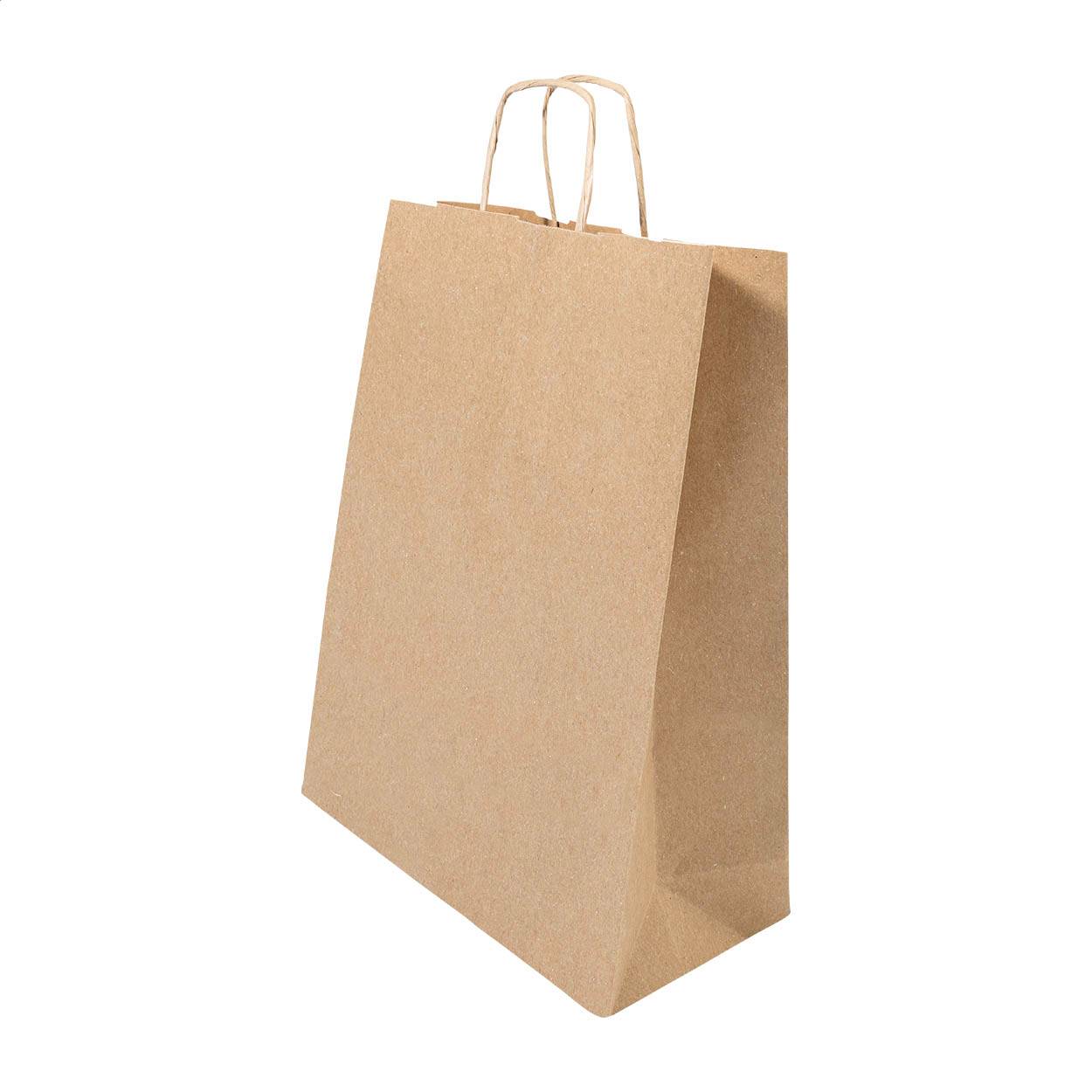 Papbag M papierová darčeková taška, stredná, hnedá Natural