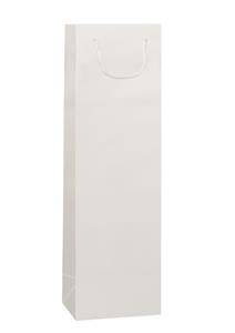 Papierová taška na víno GLASS BIANCO LUX 12x9x40cm, lesklé lamino biela