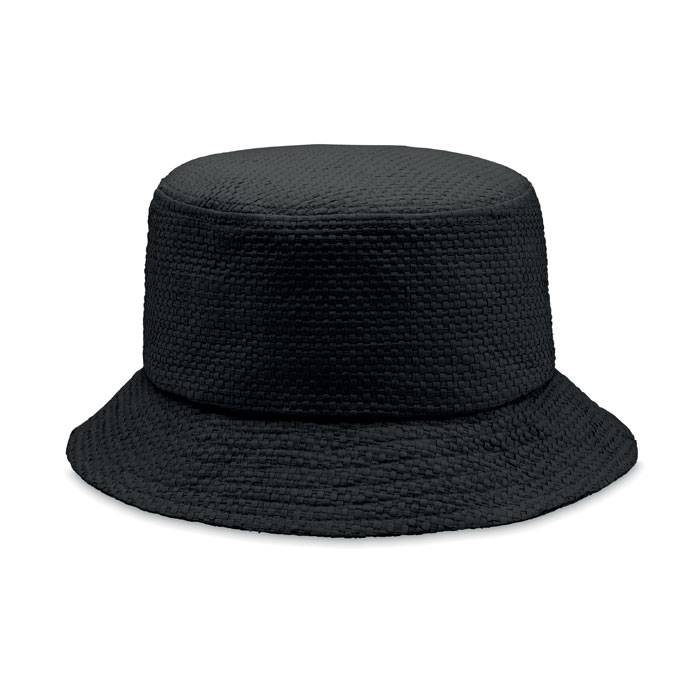 Papierový slamený klobúčik, čierna