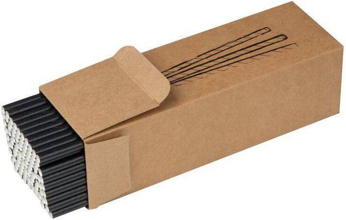 Papírové brčka,100ks, černá