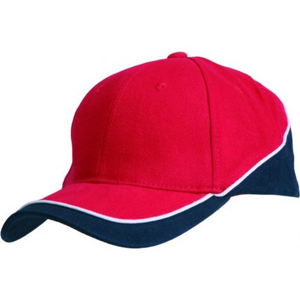 PASCAL šesťpanelová šiltovka, červená a tmavo modrá PASCAL šesťpanelová šiltovka, červená a tmavo modrá