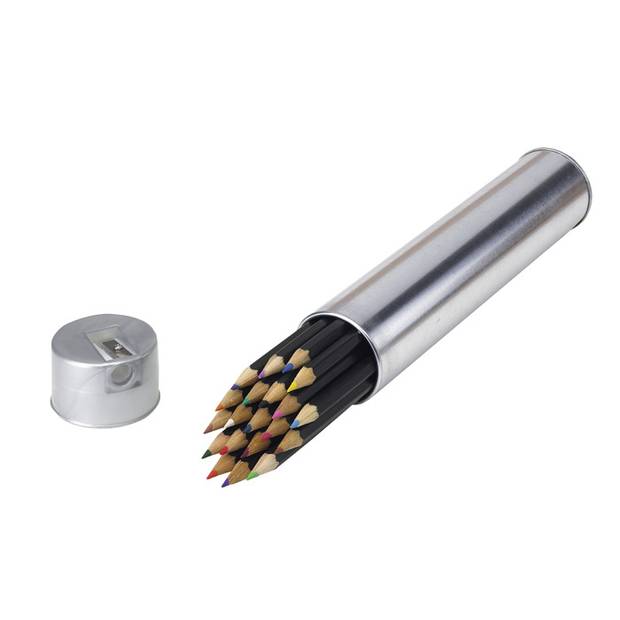 Pastelky, 20 ks v kovovém pouzdře, stříbrná Pastelky, 20 ks v kovovém pouzdře, stříbrná