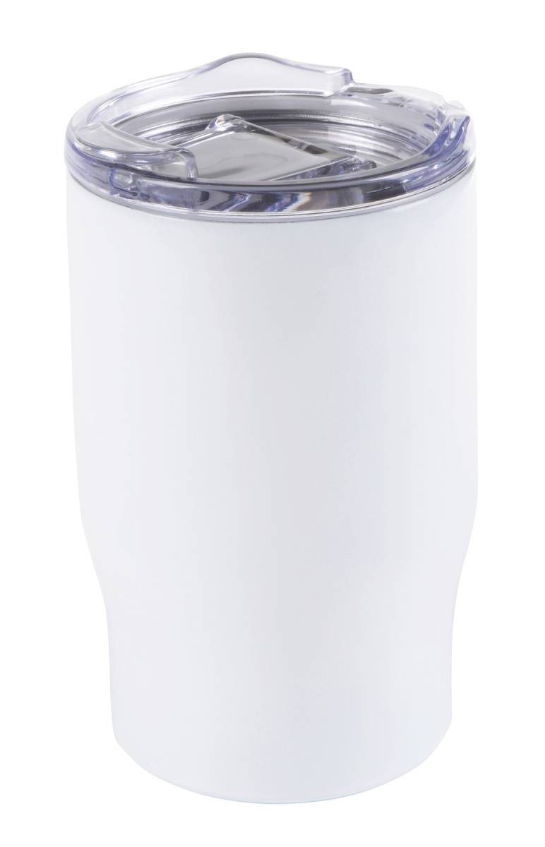 PAVAN termohrnek, NEREZOVÝ S průhledným víčkem, BÍLÝ