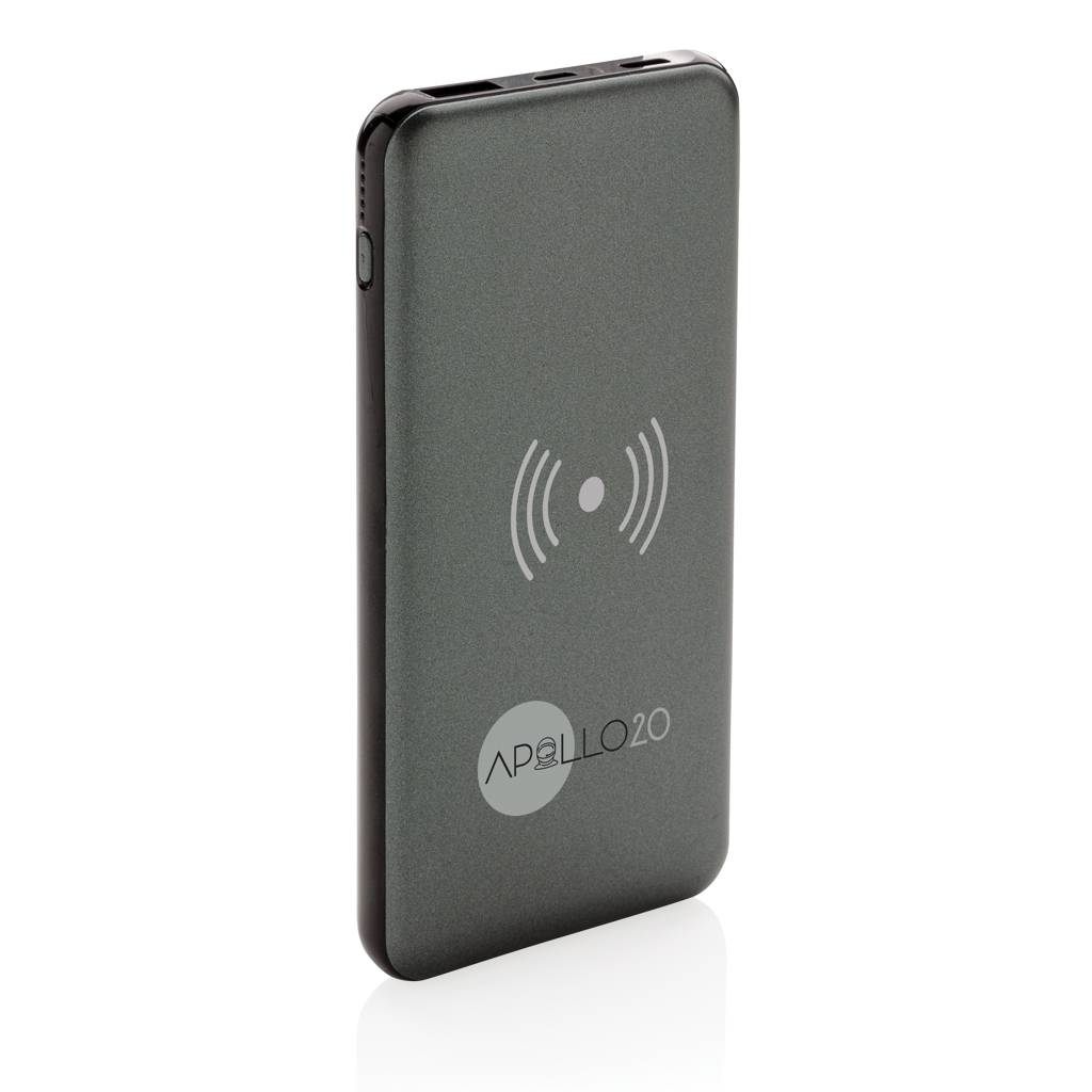 PD rýchlonabíjacia 10W bezdrôtová powerbanka 10000 mAh, sivá