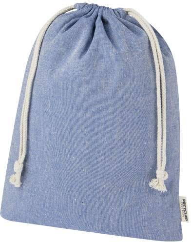 Pheebs 150 g/m² GRS recyklovaný bavlnený gift bag large 4L, modrá Brindle