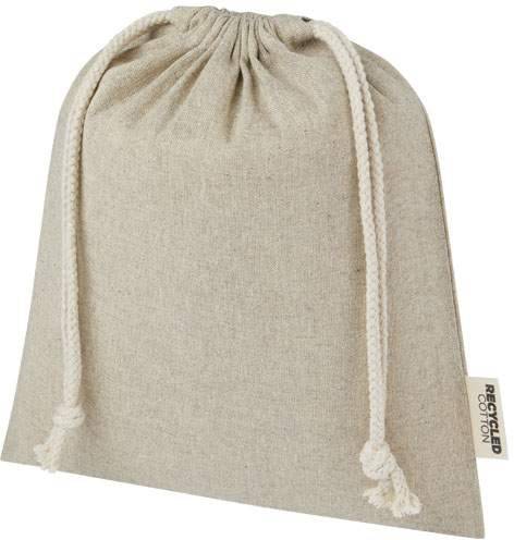 Pheebs 150 g/m² GRS recyklovaný bavlnený gift bag medium 1.5L, hnedá Natural Brindle