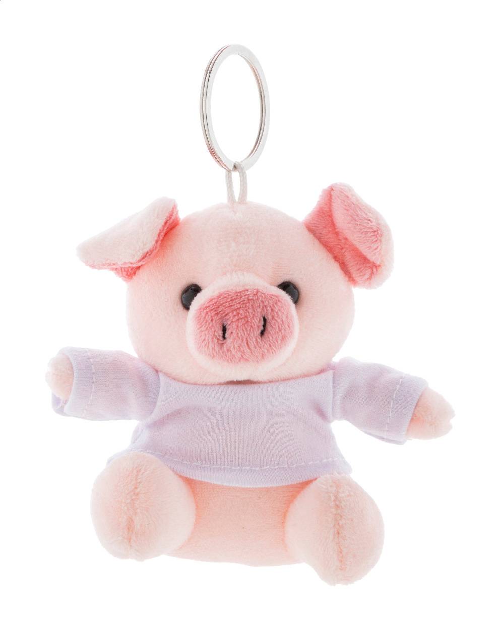PigFob prívesok na kľúče s plyšovým prasiatkom, ružová