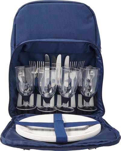 Piknikový batoh pre 4 osoby, 600D, modrá