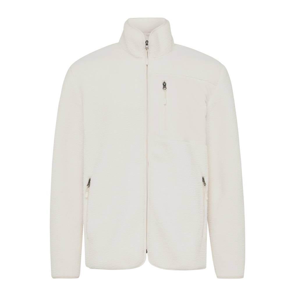 Pile fleece bunda Iqoniq Diran, biela natural, L