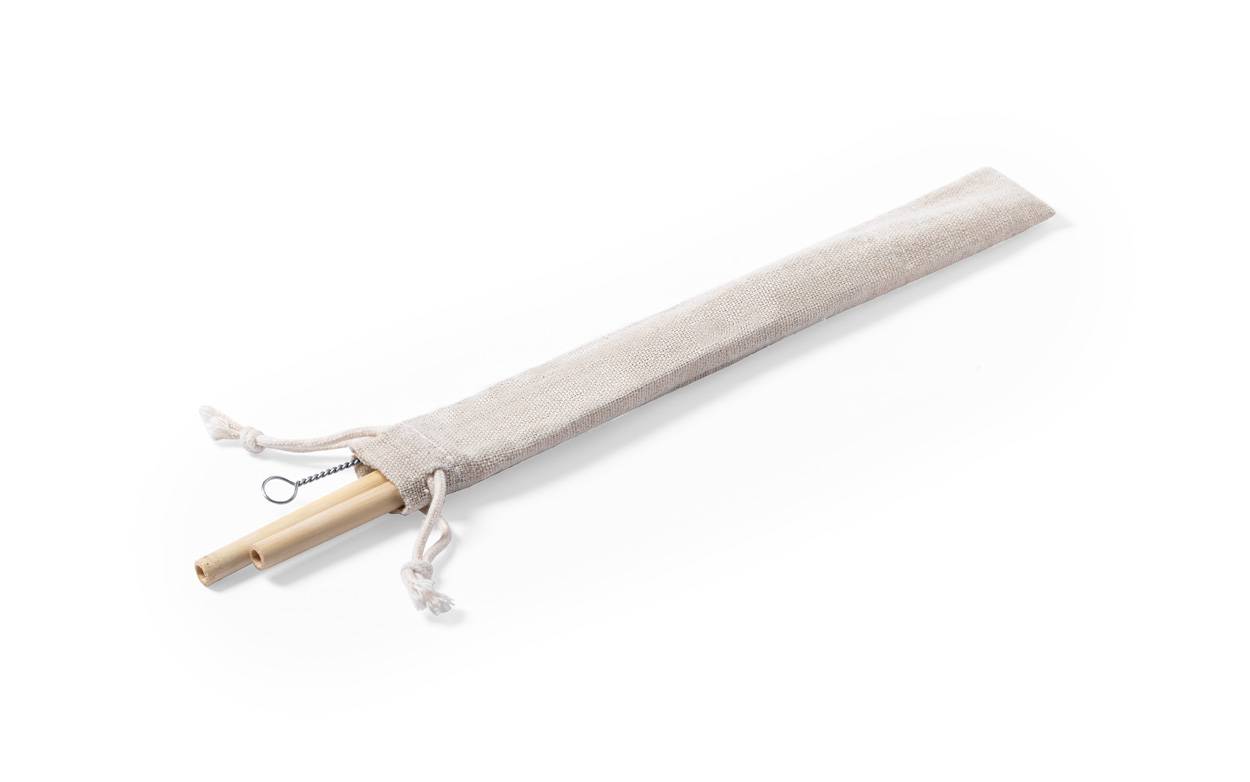 Piltu sada bambusových slamiek, hnedá natural