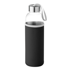 Obrázek k produktu Pilve skleněná láhev v neoprénovém pouzdře, 500 ml, černá