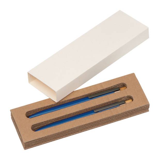 Písacia sada recyklovaných hliníkových pier, modrá Písacia sada recyklovaných hliníkových pier, modrá