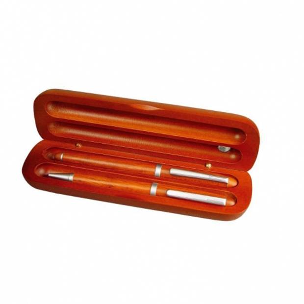 Písacia súprava, guľôčkové pero a plniace pero, modrá náplň, v puzdre Písacia súprava, guľôčkové pero a plniace pero, modrá náplň, v puzdre